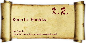 Kornis Renáta névjegykártya